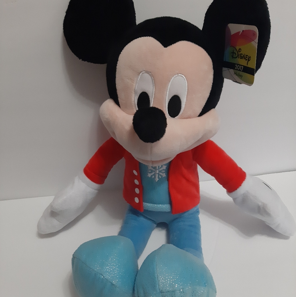 Disney Mickey 2017 SNOWFLAKE 22" Stuffed Plush Doll by JUST PLAY
